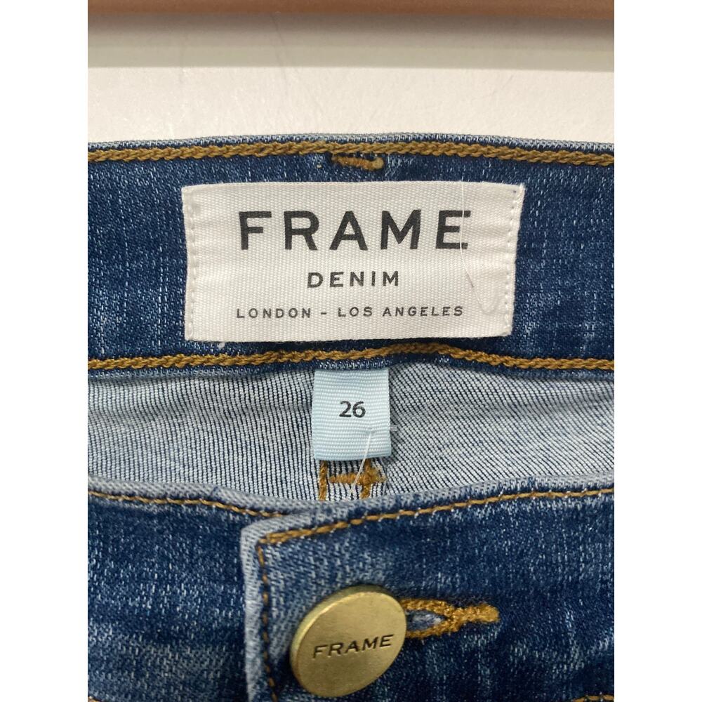 FRAME Le High Flare Jeans Blue Size 26 - Picture 3 of 4